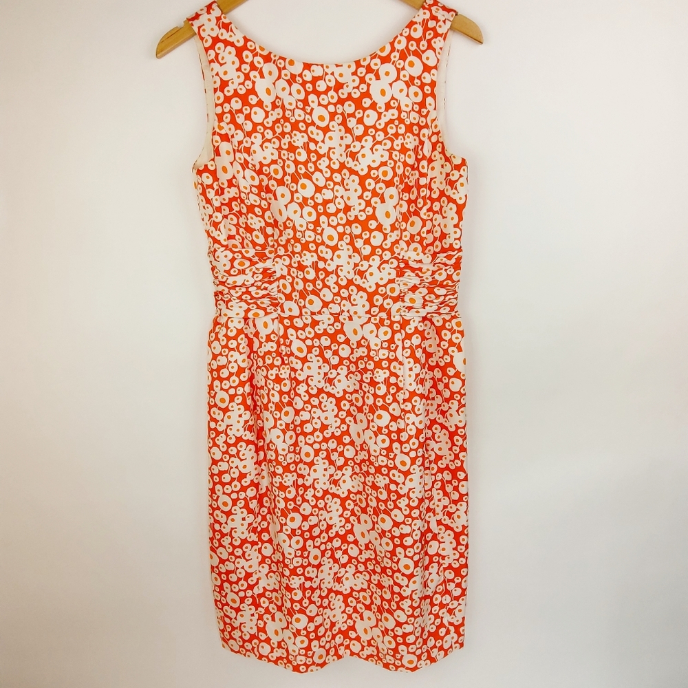 Donna Morgan Orange Floral Midi Dress Size 8